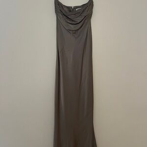 Shona Joy La Lune Strapless Ruched Bodice Maxi Dress - Sage